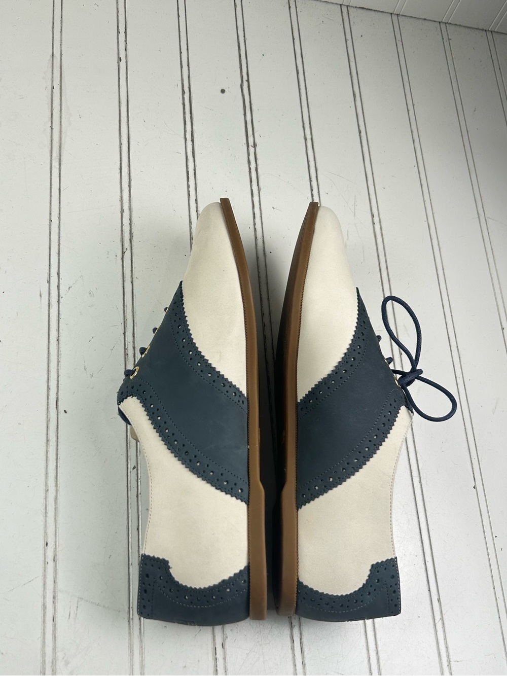 Sperry Top Sider Classic Navy White Leather Lace Boat Shoes Women’s Size 9M - Picture 9 of 11